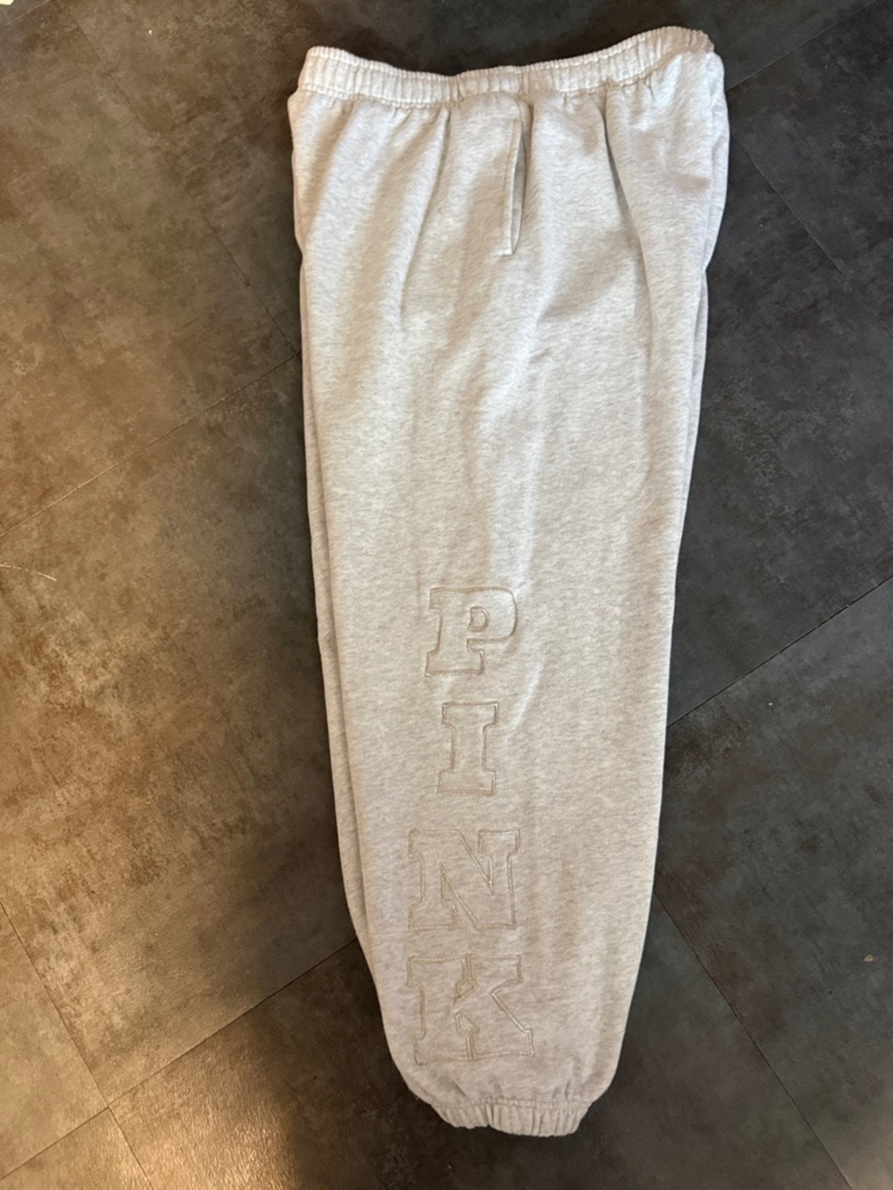 Light Gray 'PINK' Embroidered Sweatpants Pink by VS